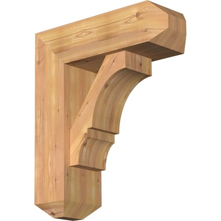 Ekena Millwork Balboa Craftsman Smooth Bracket w/ Offset Brace, Western Red Cedar, 7 1/2"W x 22"D x 26"H BKT0806X22X26BOA04SWR